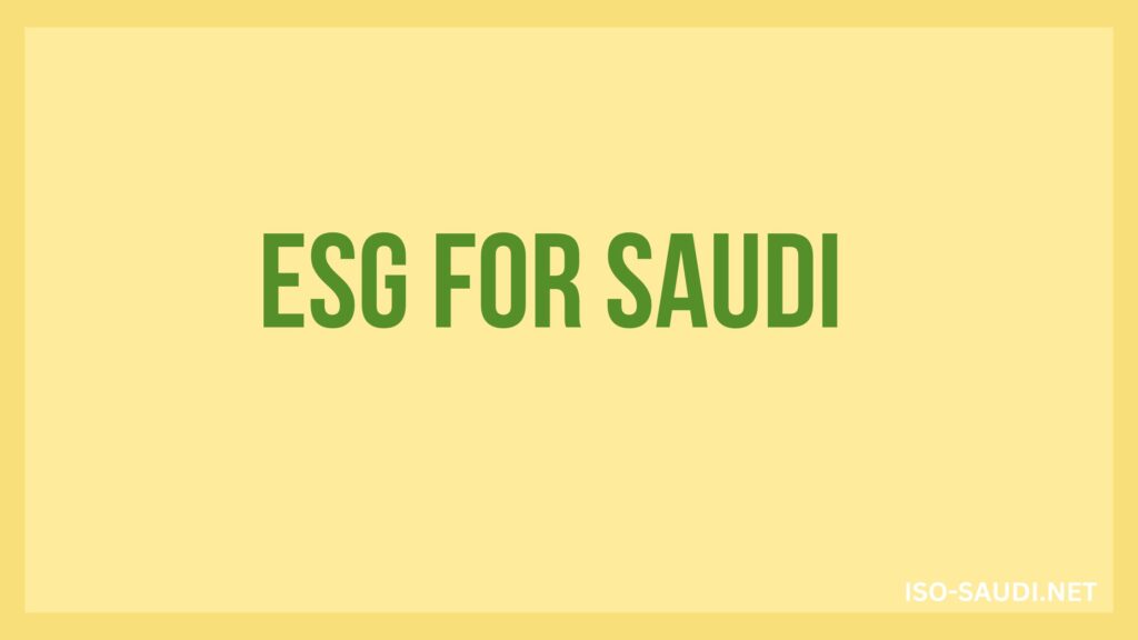ESG FOR SAUDI